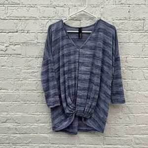 Bobi sz S blue front knot tunic